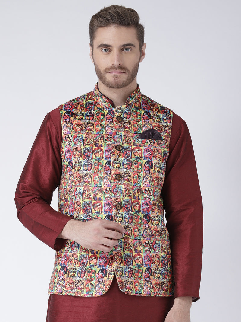 Hangup Men Standard Printed Men's Indian Wear-51APrintedNehru