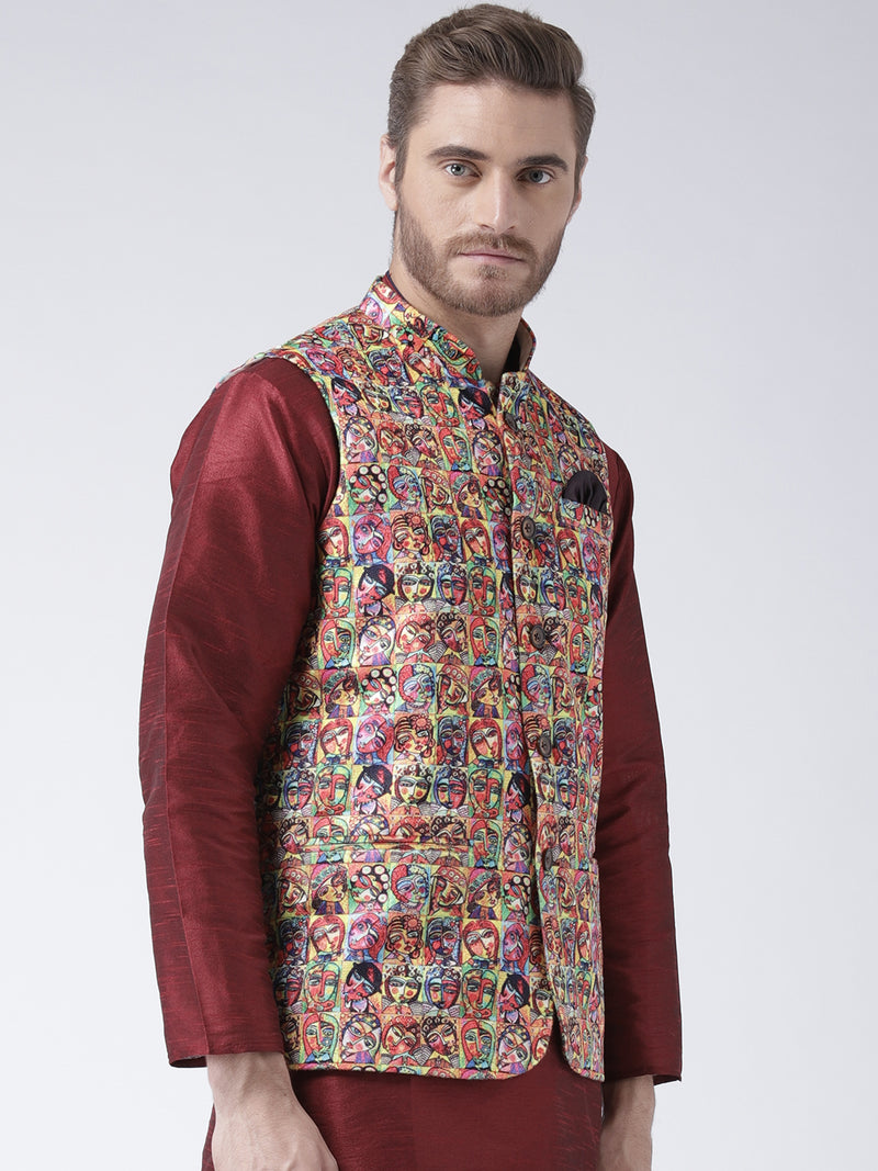 Hangup Men Standard Printed Men's Indian Wear-51APrintedNehru