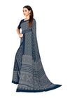 Vimla Women's Dark Blue Crepe Silk Uniform Saree with Blouse