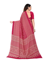 Vimla Women's Pink Crepe Silk Uniform Saree with Blouse