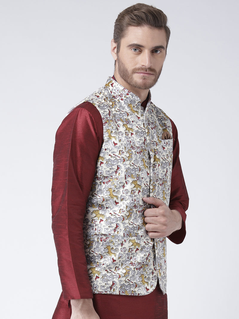 Hangup Men Standard Printed Men's Indian Wear-53APrintedNehru