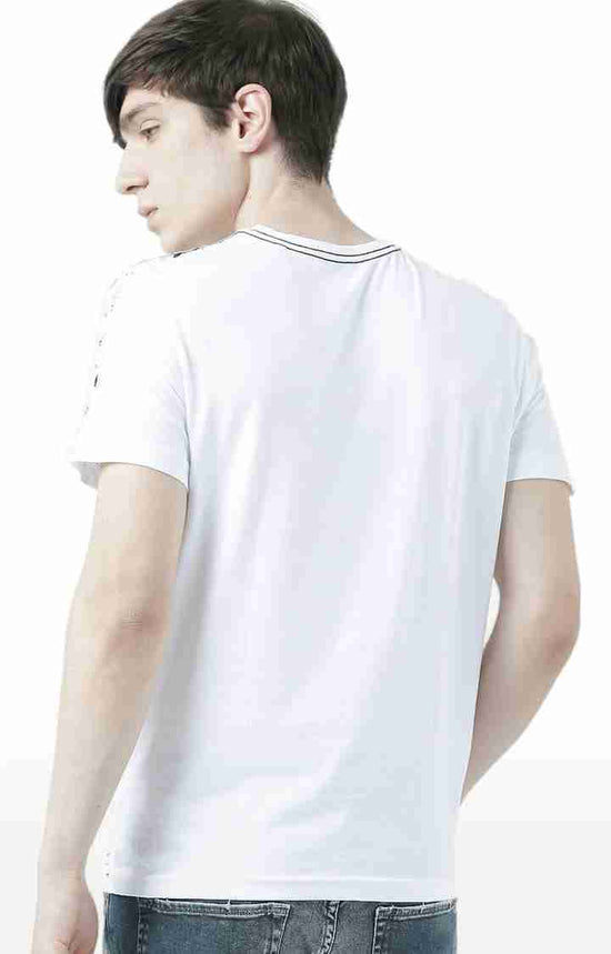 Huetrap White Mens Short Sleeve Graphic Printed Tshirt-HT17MKGRAWHT00594