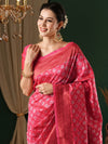 Saree Mall Women's  Blend Pink Woven Design Designer Saree With Blouse Piece-5REEVA5005