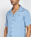 Men's Relaxed Solid Resort Wear Shirt for Sunny Beaches-Cotton Flex