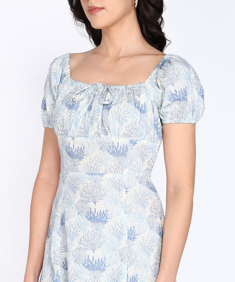 Women Cotton Flex Trendy A-Line Strappy Midi Dress