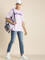Dillinger Lavender Typographic Oversized T-shirt