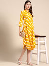 Front Cowl Midi Dress in Yellow