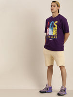 Dillinger Purple Graphic Oversized T-Shirt