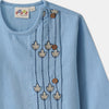 Desi Soota Bengali Style Embroidered Cotton Kurta Pajama Set for Boys - Blue-M036