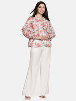 Floral Multicolor Blouson Sleeve Top-17387