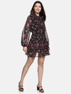 Floral Multicolor Tie- Knot Smocked Dress-17406