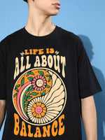 Dillinger Black Graphic Oversized T-Shirt