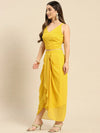 Women Solid Standard Yellow Jumpsuits & Sets