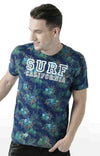 Huetrap Blue Mens Short Sleeve Graphic Printed Tshirt-HT17MKGRALNY00781