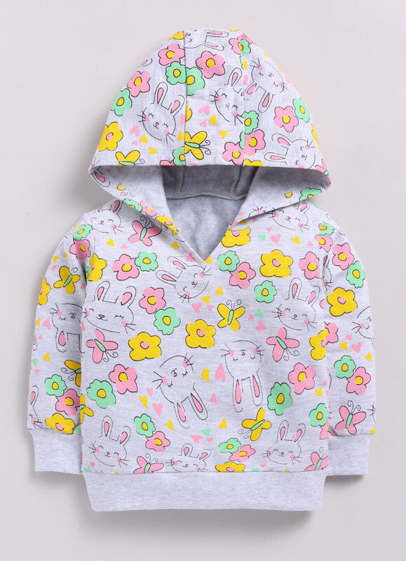 Mimino Full Sleeve Printed Baby Girls Sweatshirt