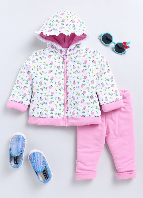 Mimino Baby Girls Casual Sweatshirt Sweatpant (Pink)