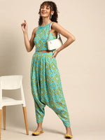 Women Solid Standard Aqua Blue Jumpsuits & Sets