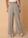 Women Solid Beige Straight Trouser-6613-Beige