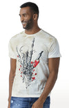 Huetrap White Mens Short Sleeve Graphic Printed Tshirt-HT15MKGRAOFW00052