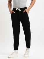 Men Slim Fit Solid Black Track Pant-698-Black