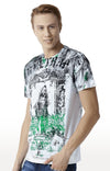 Huetrap White Mens Short Sleeve Graphic Printed Tshirt-HT15MKGRAWHT00054