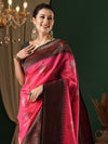 Saree Mall Women's  Blend Pink Woven Design Designer Saree With Blouse Piece-6REEVA6001