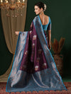 Saree Mall Women's  Blend Purple Woven Design Designer Saree With Blouse Piece-6REEVA6002