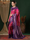 Saree Mall Women's  Blend Pink Woven Design Designer Saree With Blouse Piece-6REEVA6004