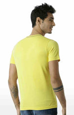 Huetrap Yellow Mens Short Sleeve Graphic Printed Tshirt-HT14MKGRAYLW00066