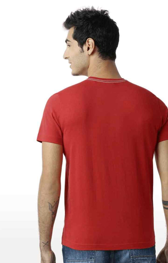 Huetrap Red Mens Short Sleeve Graphic Printed Tshirt-HT15MKGRARED00104