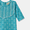 Desi Soota Cotton Kurti Pajama with Dupatta for Girls - Blue-M034