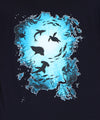 Inviting "Deep into the Ocean" Chest Print Men's Tee-Cotton Jersey