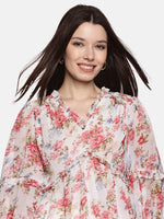 Floral Multicolor Blouson Sleeve Top-17387