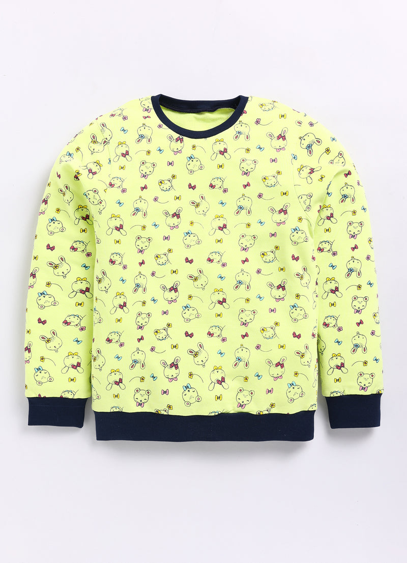 Mimino Full Sleeve Printed Girls Sweatshirt