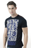 Huetrap Black Mens Short Sleeve Graphic Printed Tshirt-HT17MKGRABLK00621