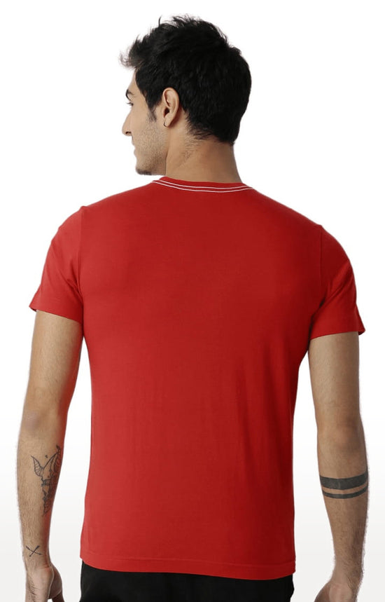 Huetrap Red Mens Short Sleeve Graphic Printed Tshirt-HT15MKGRARED00015