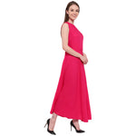 Aawari Rayon Plain Gown For Girls and Women Pink-AM086-Pink