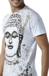 Huetrap White Mens Short Sleeve Graphic Printed Tshirt-HT14MKGRAWHT00160