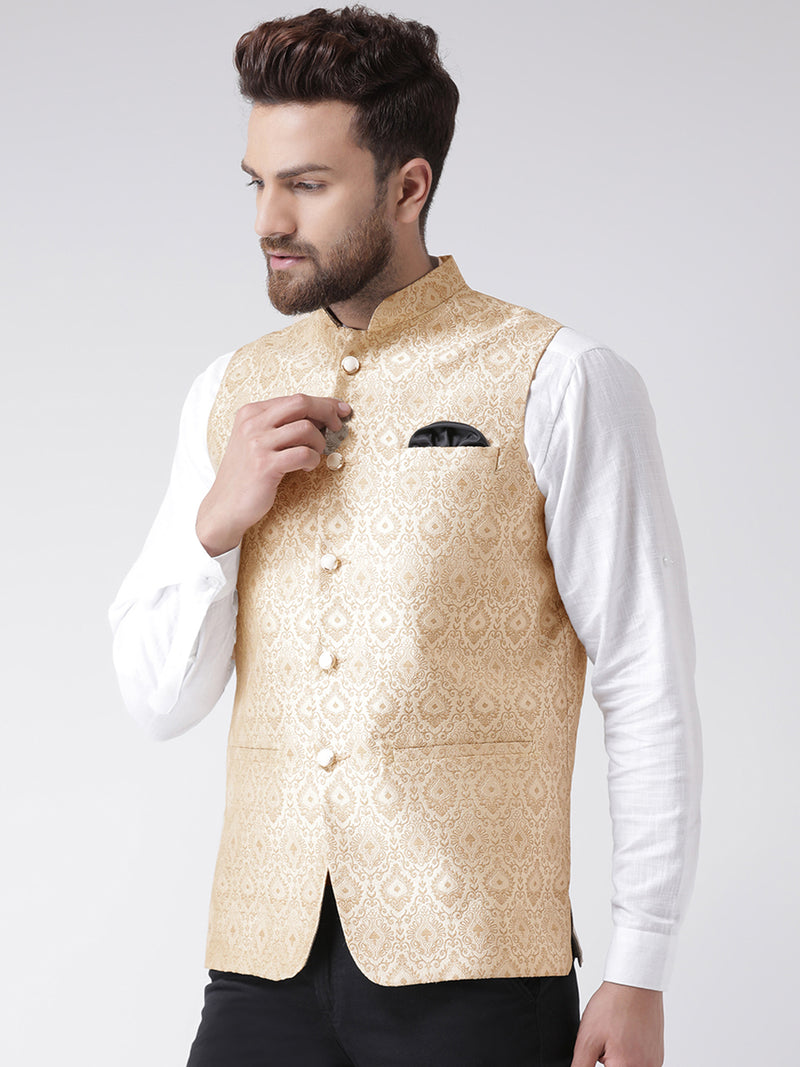 Hangup Men Standard Solid Men's Indian Wear-84AJacquardNehru