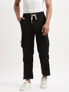 Men Slim Fit Solid Black Track Pant-8556-Black