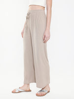 Women Solid Beige Trouser-8622-Beige