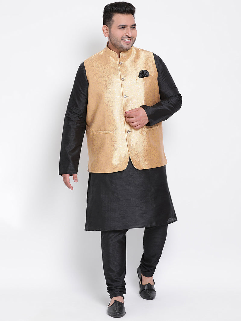 Hangup Men Standard Solid Men's Indian Wear-87A_Jacquard_Nehru1