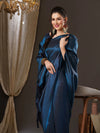 Saree Mall Women's Georgette Teal Blue Woven Design Woven Saree With Blouse Piece-8ALEKHA8003