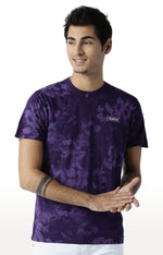 Huetrap Purple Mens Short Sleeve Graphic Printed Tshirt-HT15MKGRARPP00131