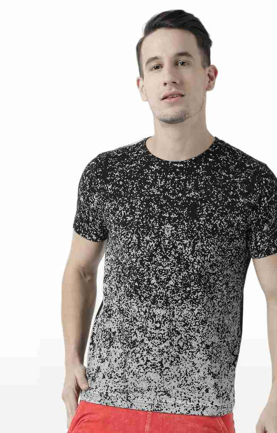 Huetrap Black Mens Short Sleeve Graphic Printed Tshirt-HT17MKGRABLK00582