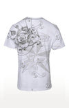 Huetrap White Mens Short Sleeve Graphic Printed Tshirt-HT16MKGRAWHT00420