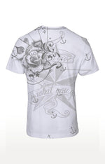 Huetrap White Mens Short Sleeve Graphic Printed Tshirt-HT16MKGRAWHT00420