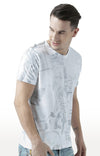 Huetrap White Mens Short Sleeve Graphic Printed Tshirt-HT17MKGRAWHT00632