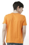 Huetrap Orange Mens Short Sleeve Graphic Printed Tshirt-HT17MKGRABZO00527