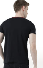 Huetrap Black Mens Short Sleeve Graphic Printed Tshirt-HT17MKGRABLK00657